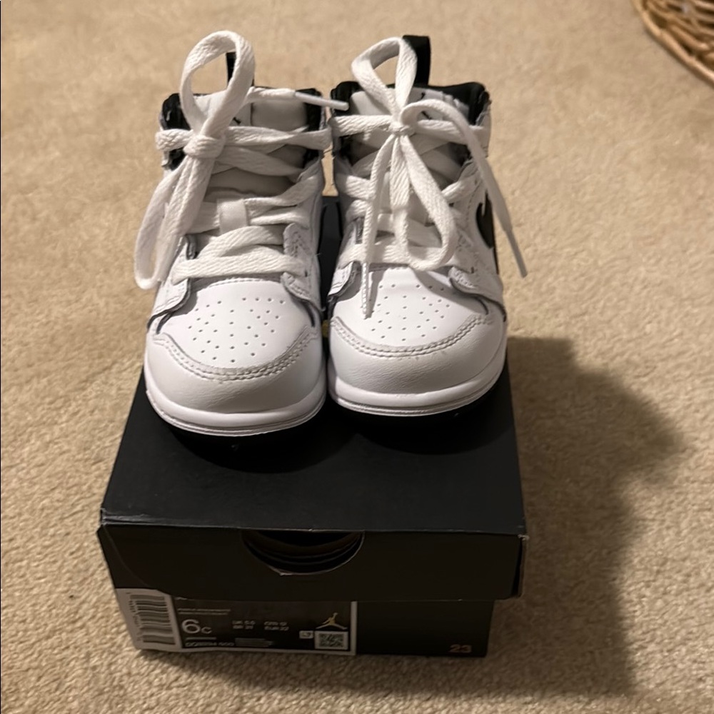 Kids White and Black Sneakers
